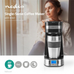 Nedis Koffiezetapparaat | Filter Koffie | 0.4 l | 1 Kopjes | Timer schakelaar | Zilver / Zwart