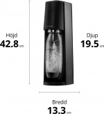 SodaStream TERRA Kolsyremaskin med fem flaskor & patron, Svart