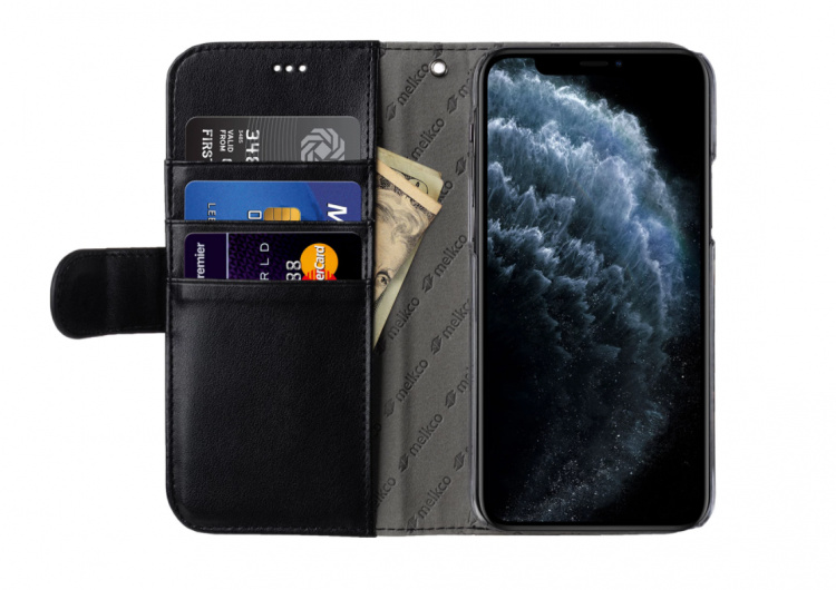 Melkco Portemonneehoesje voor iPhone 12 Pro Max, zwart