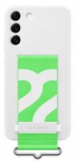 Samsung S22+ Sil Cover w/Strap Wit