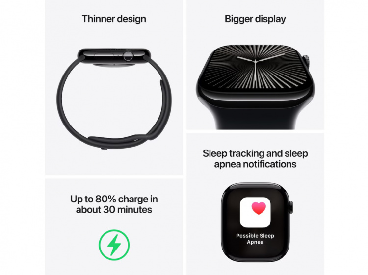 Apple Watch Series 10 46 mm GPS Aluminium (zilver)