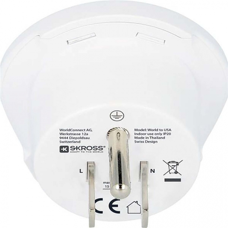SKROSS Reisadapter Wereld-naar-USA USB Geaard SKROSS Reisadapter Wereld-naar-USA USB Geaard