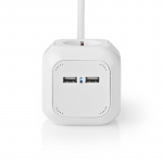 Nedis Stekkerdoos | Randaarde stekker / Type F (CEE 7/7) | 4-wegs | 1.50 m | 3680 W | 16 A | Soort aarding: Zijcontacten | 230 V AC 50/60 Hz | Hoek van stopcontact: 90 ° | H05VV-F 3G 1,5 mm² | Wit Nedis Stekkerdoos | Randaarde stekker / Type F (CEE 7/7) | 4-wegs | 1.50 m | 3680 W | 16 A | Soort aarding: Zijcontacten | 230 V AC 50/60 Hz | Hoek van stopcontact: 90 ° | H05VV-F 3G 1,5 mm² | Wit