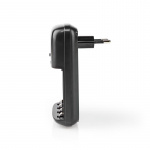 Nedis NiMH-Batterijlader AA / AAA | 1.2 / 9 V DC | 0.5 A | Druppelladen | Type C (CEE 7/16) | Batterijtype: AA / AAA / E-Blok (9V) | Zwart