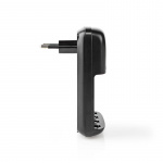 Nedis NiMH-Batterijlader AA / AAA | 1.2 / 9 V DC | 0.5 A | Druppelladen | Type C (CEE 7/16) | Batterijtype: AA / AAA / E-Blok (9V) | Zwart