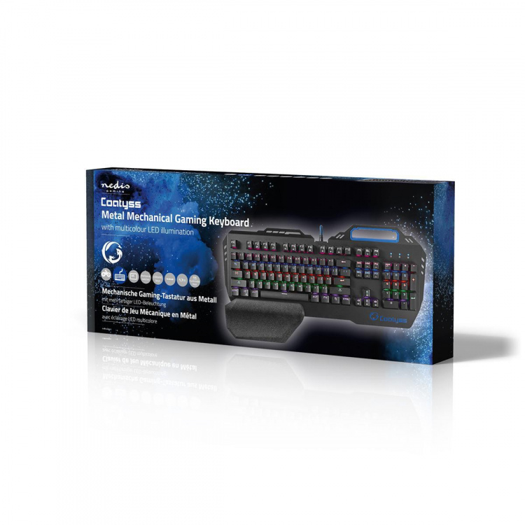 Nedis Bedraad Gaming Toetsenbord | USB | Mechanische Toetsen | RGB | US internationaal | US Internationaal | USB Gevoed | Lengte stroomkabel: 1.70 m | Gaming