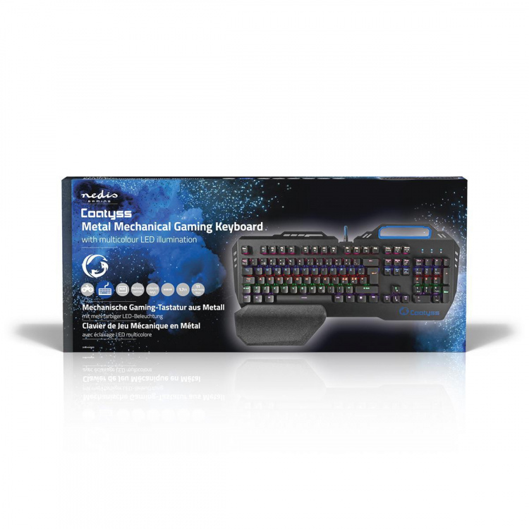 Nedis Bedraad Gaming Toetsenbord | USB | Mechanische Toetsen | RGB | Noors | Scandinavisch | USB Gevoed | Lengte stroomkabel: 1.70 m | Gaming Nedis Bedraad Gaming Toetsenbord | USB | Mechanische Toetsen | RGB | Noors | Scandinavisch | USB Gevoed | Lengte stroomkabel: 1.70 m | Gaming