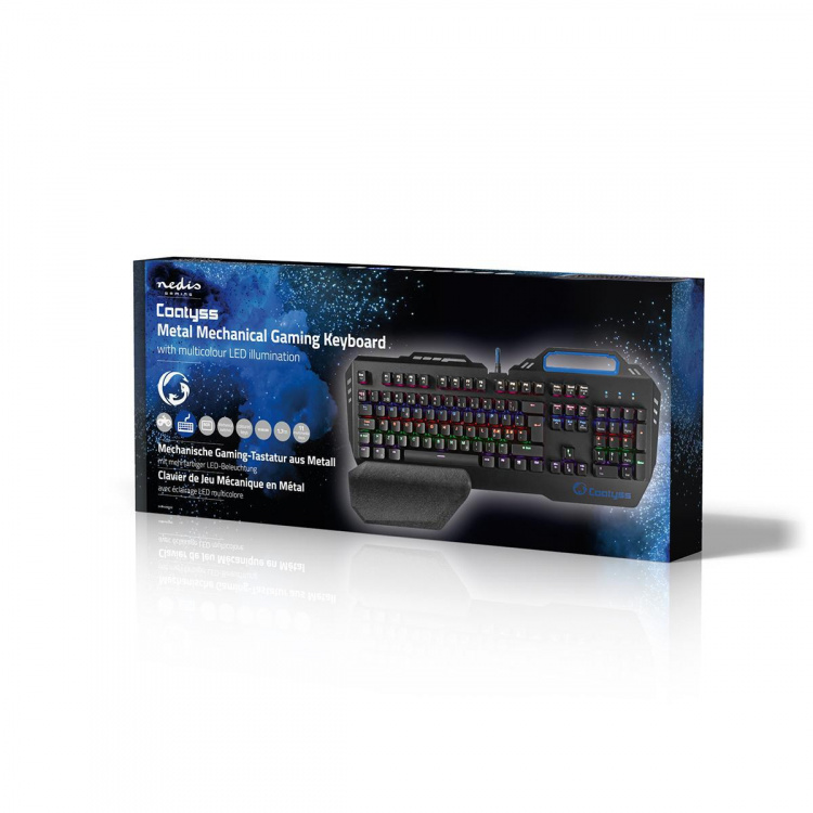 Nedis Bedraad Gaming Toetsenbord | USB | Mechanische Toetsen | RGB | Noors | Scandinavisch | USB Gevoed | Lengte stroomkabel: 1.70 m | Gaming Nedis Bedraad Gaming Toetsenbord | USB | Mechanische Toetsen | RGB | Noors | Scandinavisch | USB Gevoed | Lengte stroomkabel: 1.70 m | Gaming
