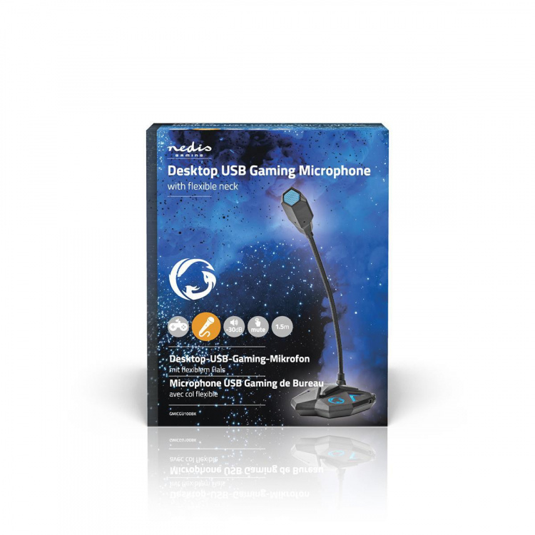 Nedis Streaming- en Gamingmicrofoon | Gebruikt voor: Desktop / Notebook | USB | Uitgangen audio / video / data: 1x 3.5 mm Audio Out | Aan/uit knop | Koptelefoonoutput Nedis Streaming- en Gamingmicrofoon | Gebruikt voor: Desktop / Notebook | USB | Uitgangen audio / video / data: 1x 3.5 mm Audio Out | Aan/uit knop | Koptelefoonoutput