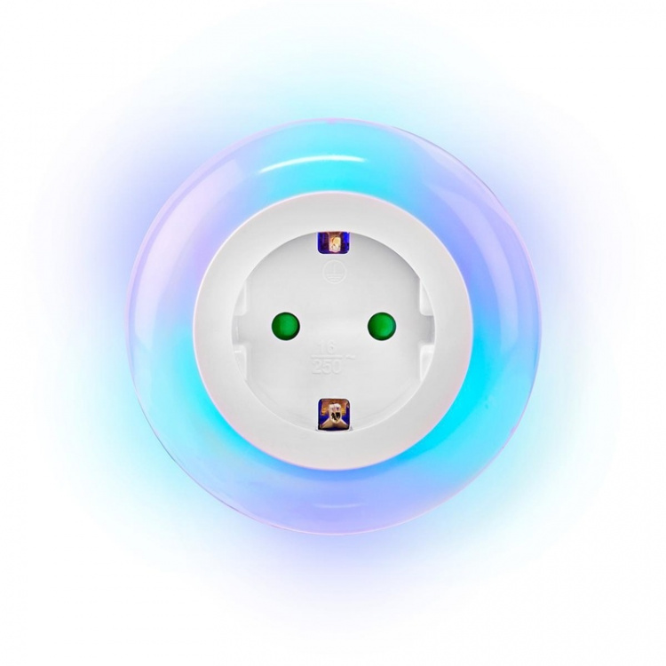 Nedis Nachtlampje met Stekker | Dag / nacht-sensor | 3680 W | 10 lm | Blauw / Groen / Wit