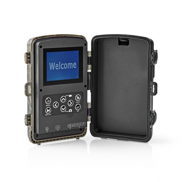 Nedis Wildcamera | 1080p@30fps | 24.0 MPixel | 5 MPixel CMOS | IP66 | Zwart No-Glow IR | Nachtzicht | Kijkhoek: 90 ° | Bewegingssensor | Detectiehoek: 120 ° | Detectiebereik: 20.0 m | Scherm grootte: 2.4 