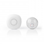 Nedis Draadloze Deurbelset | Netvoeding | 220 - 240 V AC 50 Hz | 1x CR2032 | Volume: 80 dB | Signaalbereik: 300 m | IP44 | Instelbaar volume | 36 Melodiën | 1 Ontvanger | Wit