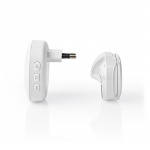 Nedis Draadloze Deurbelset | Netvoeding | 220 - 240 V AC 50 Hz | 1x CR2032 | Volume: 80 dB | Signaalbereik: 300 m | IP44 | Instelbaar volume | 36 Melodiën | 1 Ontvanger | Wit