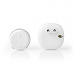 Nedis Draadloze Deurbelset | Netvoeding | 220 - 240 V AC 50 Hz | 1x CR2032 | Volume: 80 dB | Signaalbereik: 300 m | IP44 | Instelbaar volume | 36 Melodiën | 1 Ontvanger | Wit