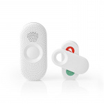 Nedis Draadloze Deurbelset | Netvoeding | 220 - 240 V AC 50 Hz | 1x CR2032 | Volume: 80 dB | Signaalbereik: 300 m | IP44 | Instelbaar volume | 36 Melodiën | 1 Ontvanger | Grijs / Wit