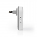 Nedis Draadloze Deurbelset | Netvoeding | 220 - 240 V AC 50 Hz | 1x CR2032 | Volume: 80 dB | Signaalbereik: 300 m | IP44 | Instelbaar volume | 36 Melodiën | 1 Ontvanger | Grijs / Wit