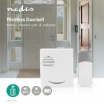 Nedis Draadloze Deurbelset | Batterij Gevoed | 3 V DC | 1x CR2032 | Volume: 80 dB | Signaalbereik: 300 m | IP44 | 36 Melodiën | 1 Ontvanger | Grijs / Wit Nedis Draadloze Deurbelset | Batterij Gevoed | 3 V DC | 1x CR2032 | Volume: 80 dB | Signaalbereik: 300 m | IP44 | 36 Melodiën | 1 Ontvanger | Grijs / Wit