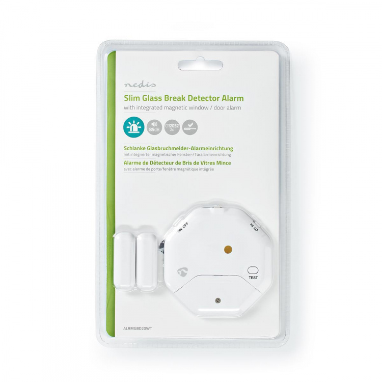 Nedis Deurstop-Raamalarm | Batterij Gevoed | 2x CR2032 | 85 dB | Wit Nedis Deurstop-Raamalarm | Batterij Gevoed | 2x CR2032 | 85 dB | Wit