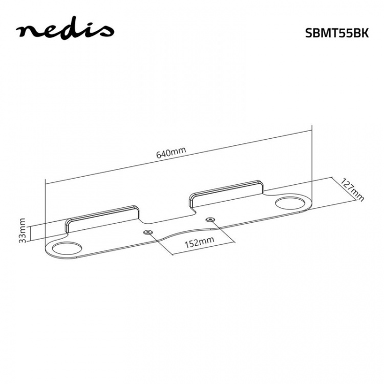 Nedis Soundbar Beugel | Geschikt voor: Sonos® Beam™ | Wand | 5 kg | Vast | ABS / Staal | Zwart