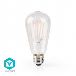Nedis SmartLife LED Filamentlamp | E27 | 500 lm | 5 W | Warm Wit | 2700 K | Glas | Android™ / IOS | ST64 | 1 Stuks