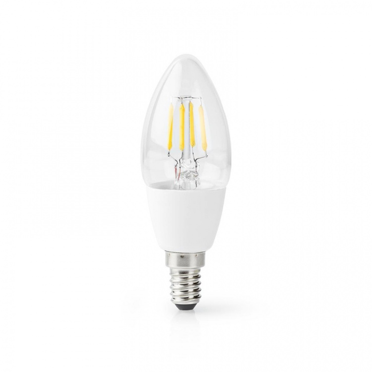 Nedis SmartLife LED Filamentlamp | E14 | 400 lm | 5 W | Warm Wit | 2700 K | Glas | Android™ / IOS | Kaars | 1 Stuks Nedis SmartLife LED Filamentlamp | E14 | 400 lm | 5 W | Warm Wit | 2700 K | Glas | Android™ / IOS | Kaars | 1 Stuks
