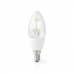 Nedis SmartLife LED Filamentlamp | E14 | 400 lm | 5 W | Warm Wit | 2700 K | Glas | Android™ / IOS | Kaars | 1 Stuks Nedis SmartLife LED Filamentlamp | E14 | 400 lm | 5 W | Warm Wit | 2700 K | Glas | Android™ / IOS | Kaars | 1 Stuks