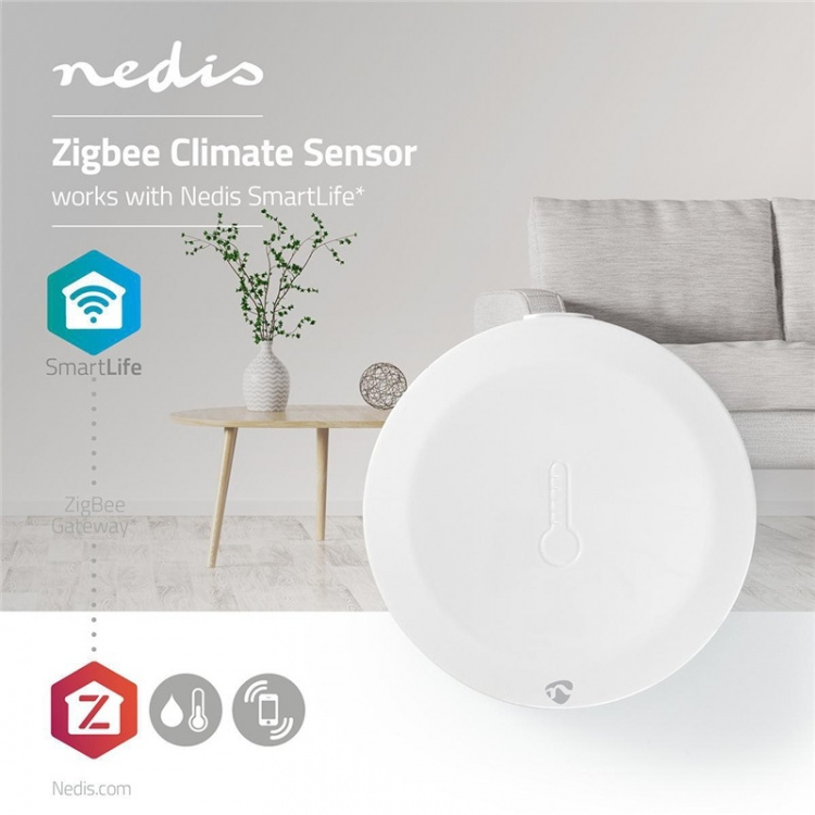 Nedis SmartLife Klimaatsensor | Zigbee 3.0 | Batterij Gevoed | Android™ / IOS | Wit Nedis SmartLife Klimaatsensor | Zigbee 3.0 | Batterij Gevoed | Android™ / IOS | Wit