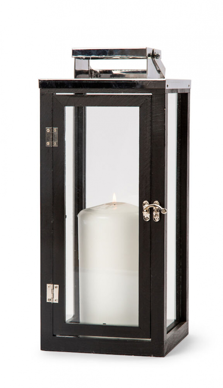 Orrefors Jernverk Ljuslykta i furuträ, 40 cm, Svart