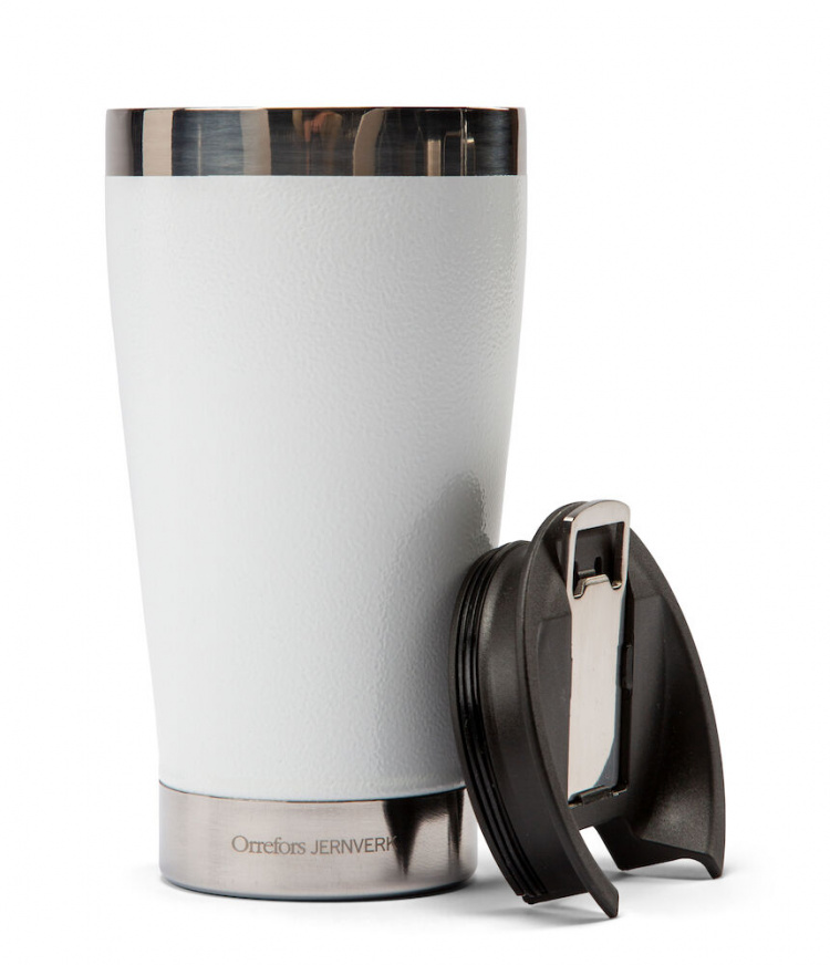 Orrefors Jernverk Vacuüm geïsoleerde mok met flesopener, wit Orrefors Jernverk Vacuüm geïsoleerde mok met flesopener, wit
