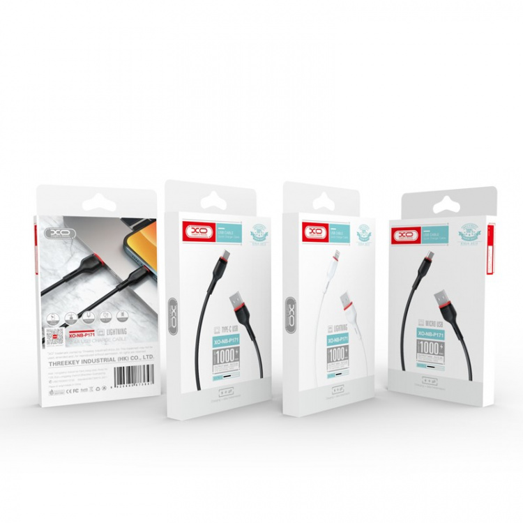 Xo USB - USB-C-kabel, 1,0 m, 2,4 A, zwart Xo USB - USB-C-kabel, 1,0 m, 2,4 A, zwart