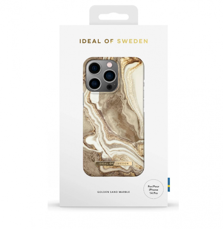 iDeal of Sweden Fashion hoesje iPhone 14 Plus, Goudkleurig zandmarmer iDeal of Sweden Fashion hoesje iPhone 14 Plus, Goudkleurig zandmarmer