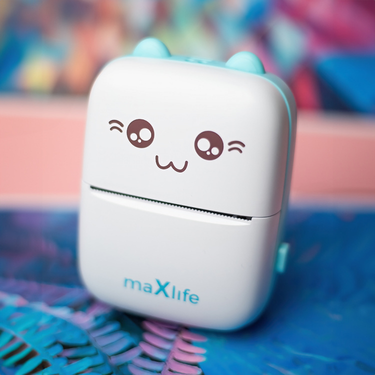 Maxlife MXTP-100 Thermische Printer - Draagbare Miniprinter met Bluetooth, Blauw