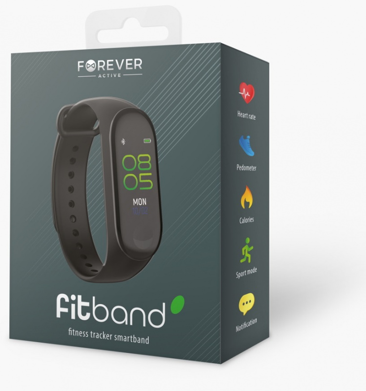 Forever SB-50 Slimme activiteitenarmband, zwart