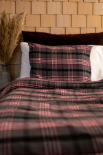 Lord Nelson Bäddset Skaveröd Garnfärgad Flanell Återvunnen 150x210cm, Vinröd