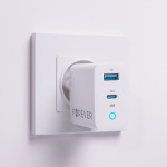 Forever GaN TC-06-65AC PD QC Wandoplader 1x USB-C 1x USB 65W Forever GaN TC-06-65AC PD QC Wandoplader 1x USB-C 1x USB 65W