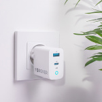 Forever GaN TC-06-65AC PD QC Wandoplader 1x USB-C 1x USB 65W Forever GaN TC-06-65AC PD QC Wandoplader 1x USB-C 1x USB 65W