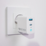 Forever TC-06-33AC PD QC wandoplader 1x USB-C 1x USB 33W