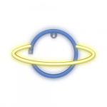 Forever Light Neon LED Licht Saturn Batterij + USB FLNE11, Geel/Blauw Forever Light Neon LED Licht Saturn Batterij + USB FLNE11, Geel/Blauw