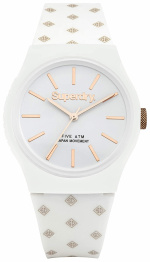 Superdry SDSYG166WRG - Horloge 38 mm met 5 bar waterdichtheid, Wit/Goud