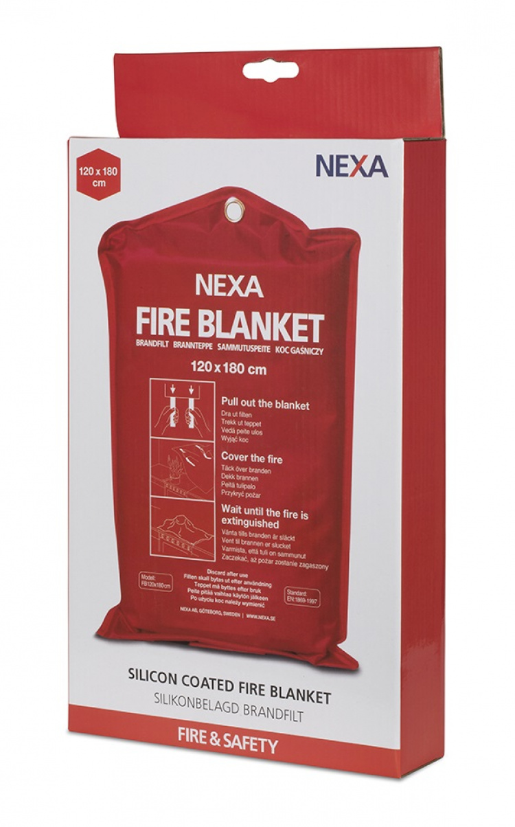 Nexa FBS-180: Brandfilt silikon, 180 cm Nexa FBS-180: Brandfilt silikon, 180 cm