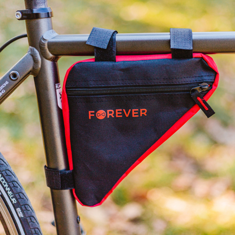 Forever Outdoor Fietstas voor fietsframe, zwart/rood