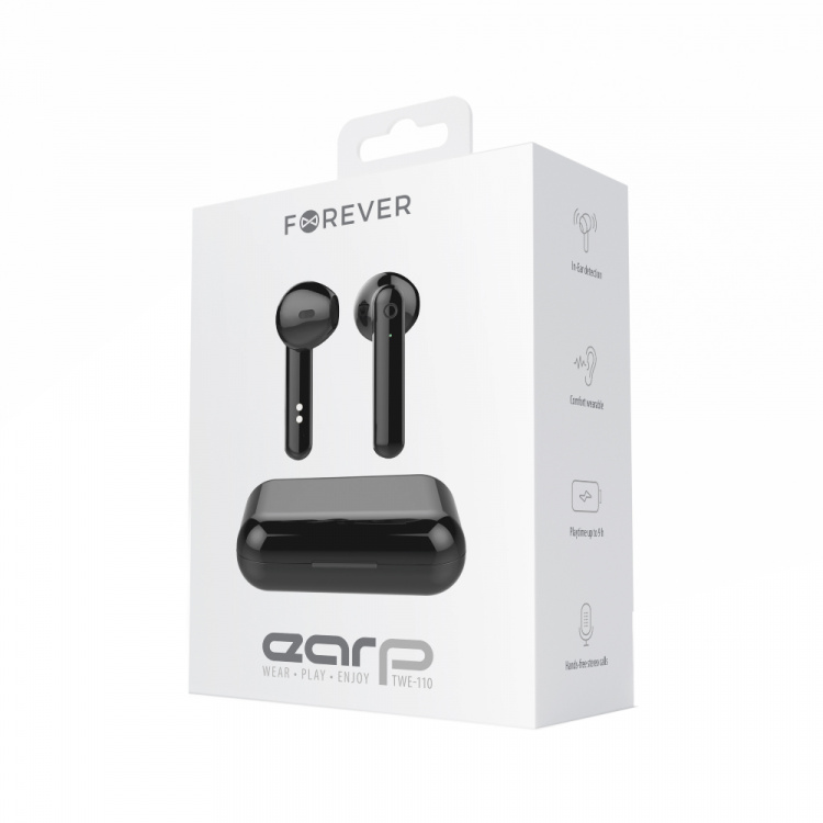 Forever TWE-110 Earp Bluetooth-hoofdtelefoon, zwart
