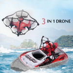3-in-1 drone, boot, auto 2,4 G 4-assen, rood/grijs 3-in-1 drone, boot, auto 2,4 G 4-assen, rood/grijs