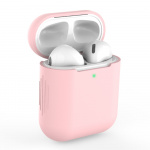 Siliconen beschermhoes voor Apple Airpods, Roze Siliconen beschermhoes voor Apple Airpods, Roze