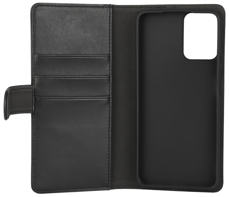 Essentials Motorola Moto G35 PU wallet, detachable, 3 cards, black