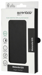 Essentials Motorola Moto G35 PU wallet, detachable, 3 cards, black