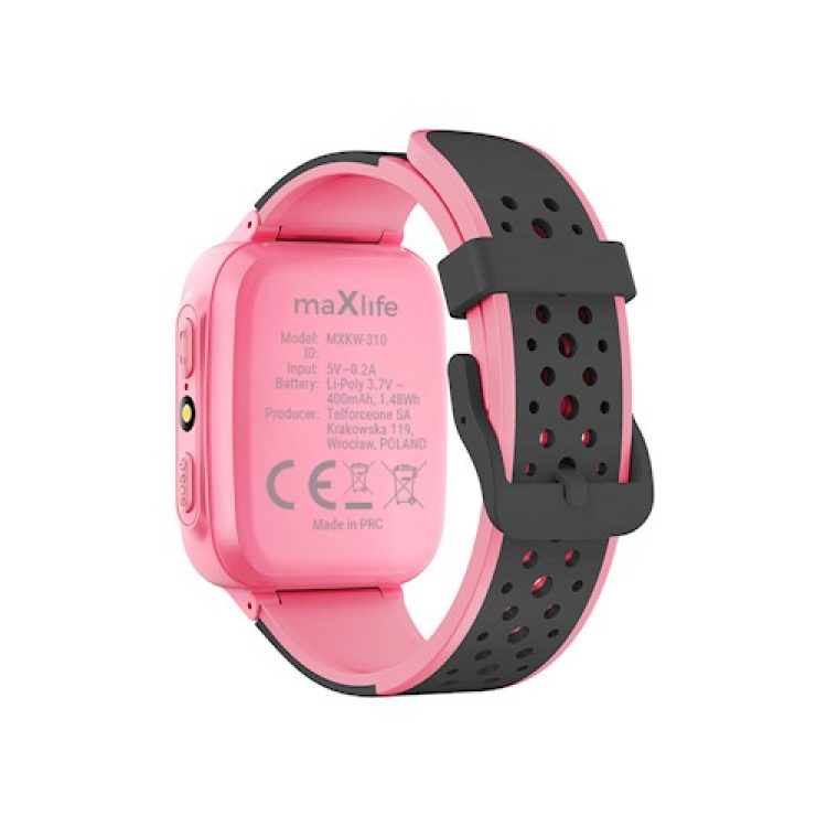 Maxlife Smartwatch med silikonarmband för barn, Rosa - 2G