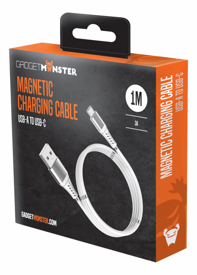 GADGETMONSTER Magnetische USB-C oplaadkabel, geen kabelwarboel, 2,4A, 1 m