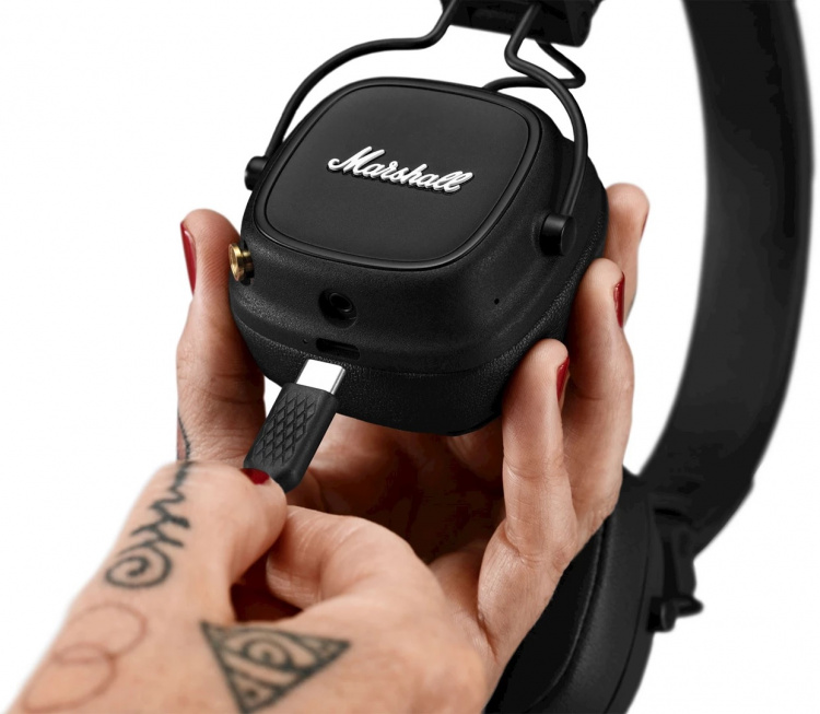 Marshall Major IV Trådlösa On-Ear hörlurar, Svart Marshall Major IV Trådlösa On-Ear hörlurar, Svart