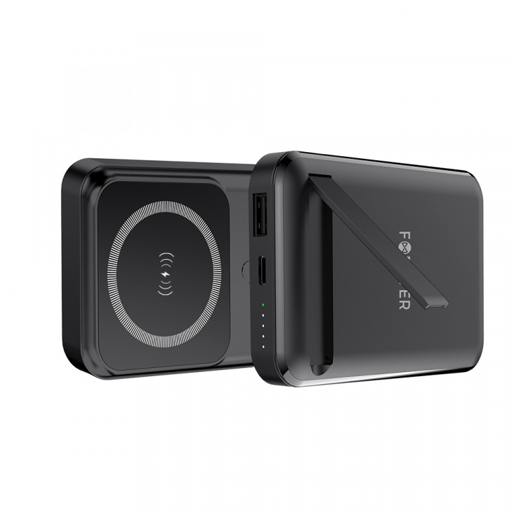 Forever MATB-100 Powerbank met draadloos opladen, PD QC 22,5W 10000 mAh, zwart